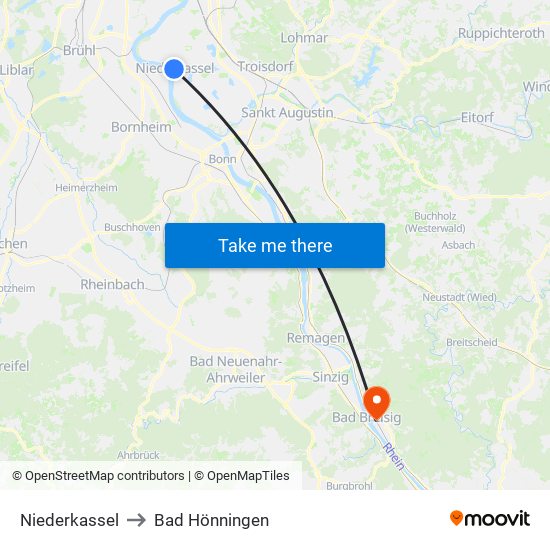 Niederkassel to Bad Hönningen map