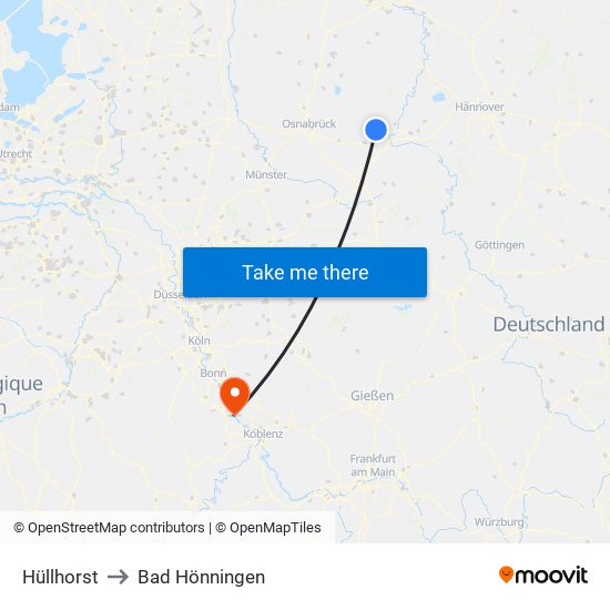 Hüllhorst to Bad Hönningen map