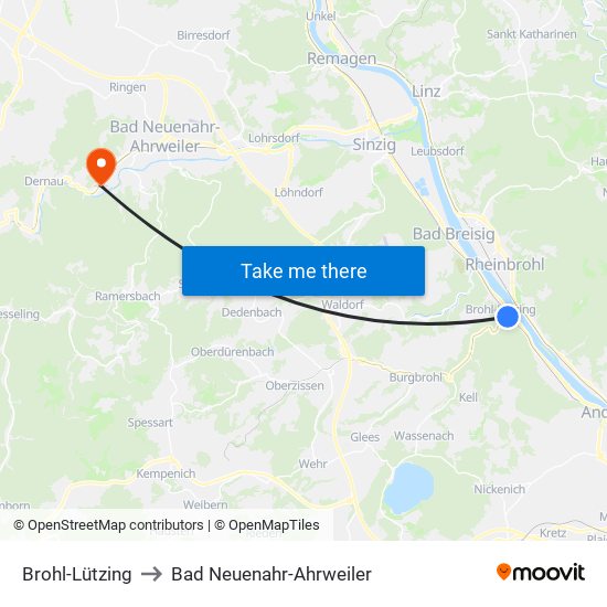 Brohl-Lützing to Bad Neuenahr-Ahrweiler map