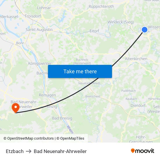 Etzbach to Bad Neuenahr-Ahrweiler map