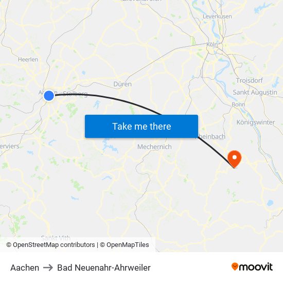 Aachen to Bad Neuenahr-Ahrweiler map