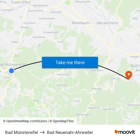 Bad Münstereifel to Bad Neuenahr-Ahrweiler map