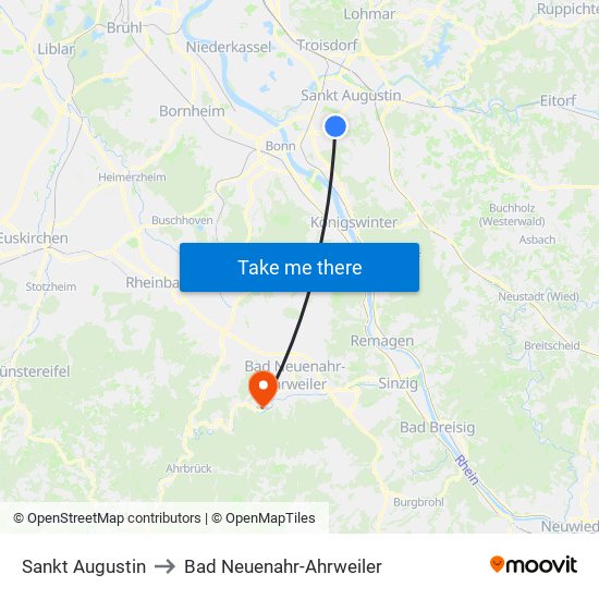 Sankt Augustin to Bad Neuenahr-Ahrweiler map