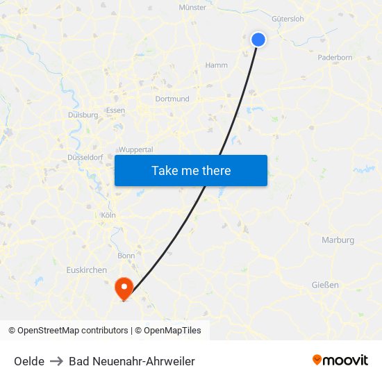 Oelde to Bad Neuenahr-Ahrweiler map