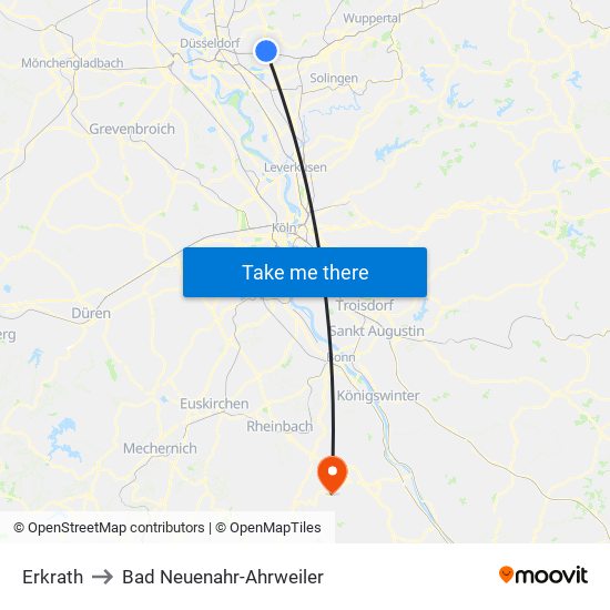 Erkrath to Bad Neuenahr-Ahrweiler map