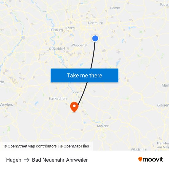 Hagen to Bad Neuenahr-Ahrweiler map