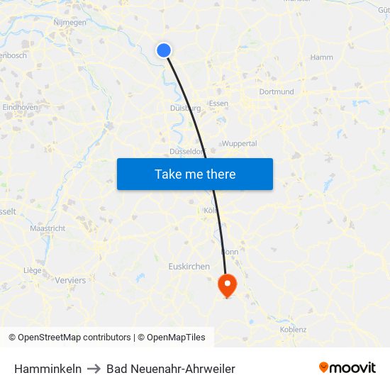 Hamminkeln to Bad Neuenahr-Ahrweiler map