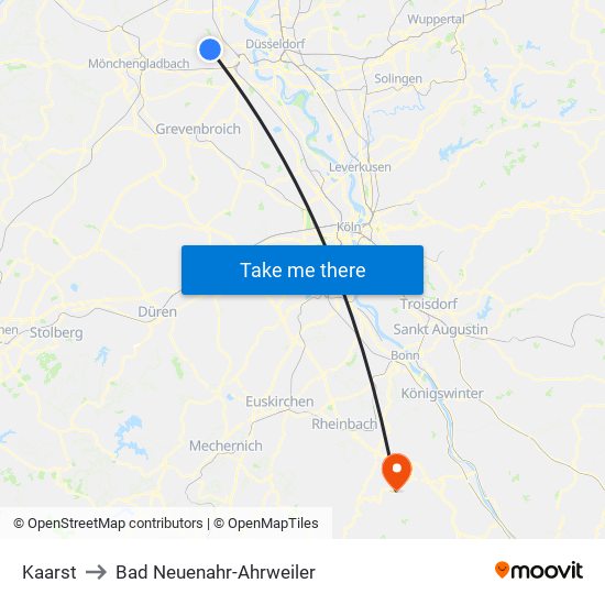 Kaarst to Bad Neuenahr-Ahrweiler map