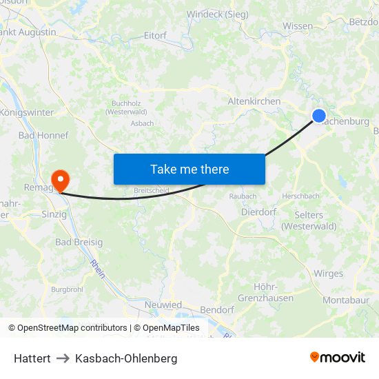 Hattert to Kasbach-Ohlenberg map
