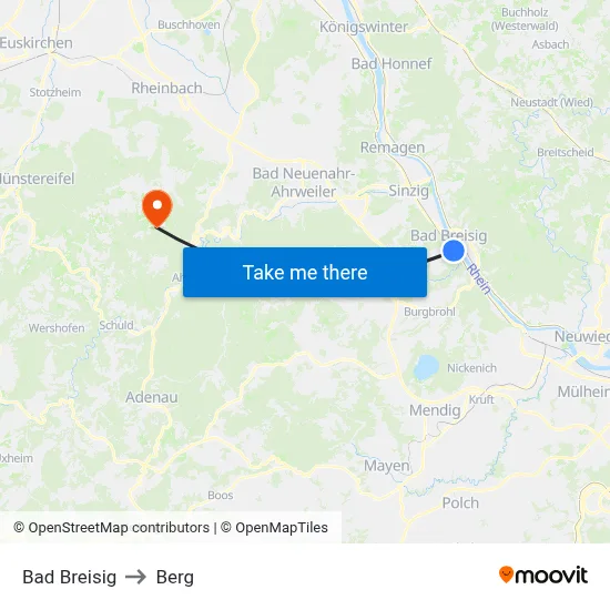 Bad Breisig to Berg map