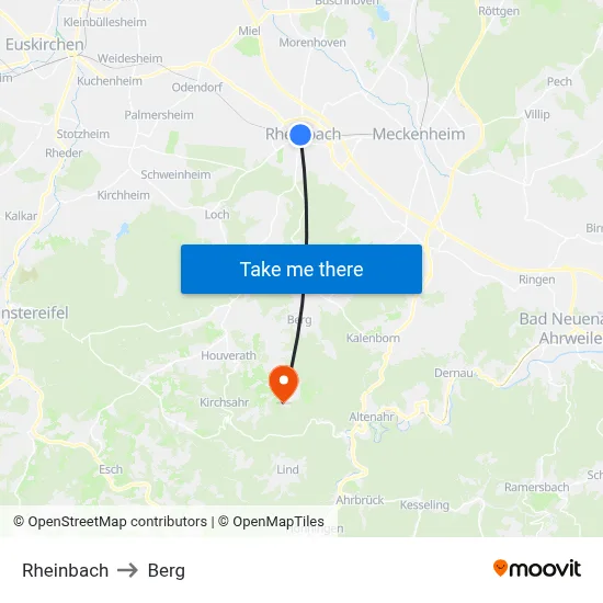 Rheinbach to Berg map