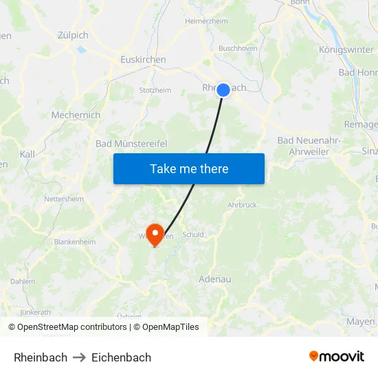 Rheinbach to Eichenbach map