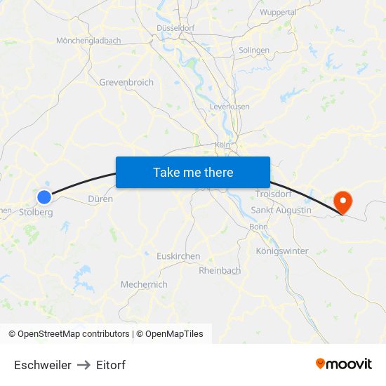 Eschweiler to Eitorf map