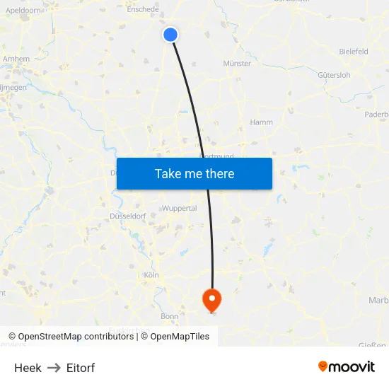 Heek to Eitorf map