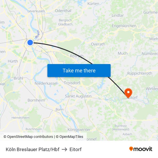 Köln Breslauer Platz/Hbf to Eitorf map