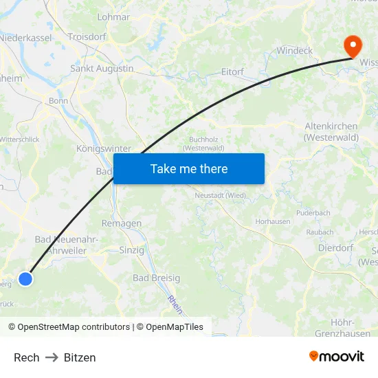 Rech to Bitzen map
