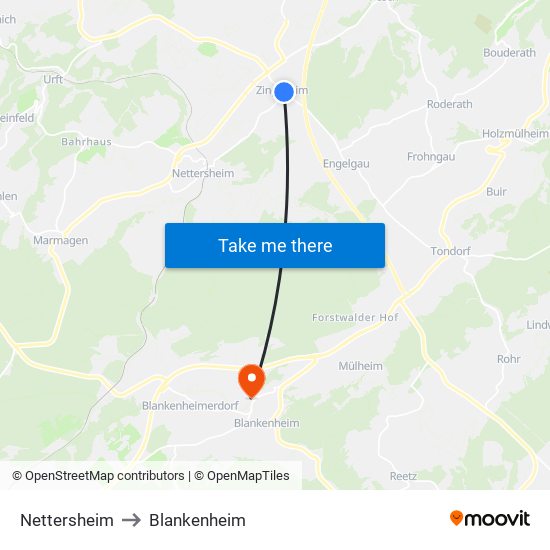 Nettersheim to Blankenheim map