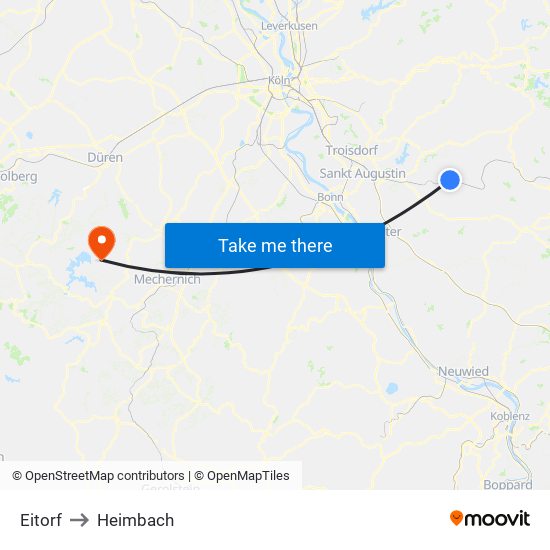 Eitorf to Heimbach map