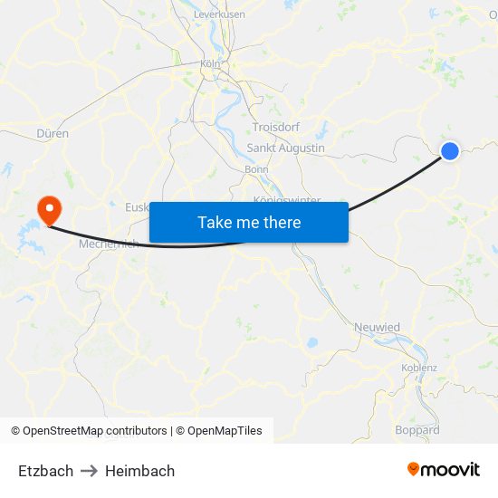 Etzbach to Heimbach map