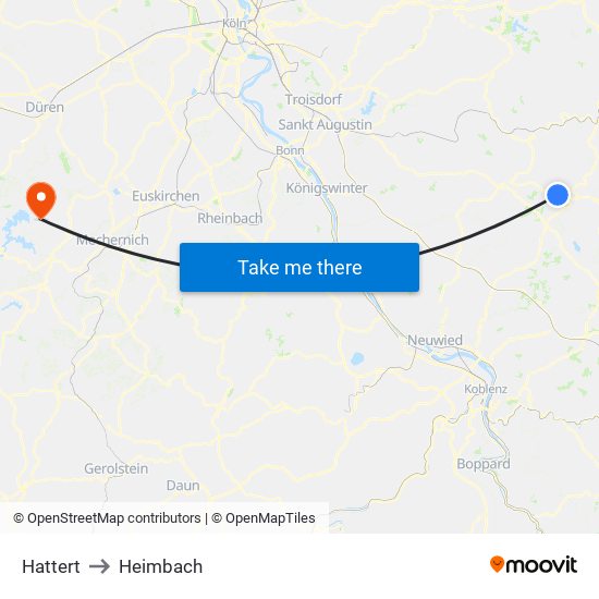 Hattert to Heimbach map