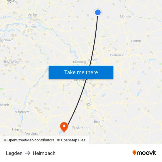 Legden to Heimbach map