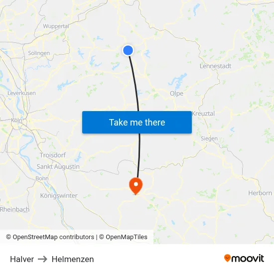 Halver to Helmenzen map