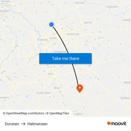 Dorsten to Helmenzen map