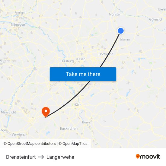 Drensteinfurt to Langerwehe map