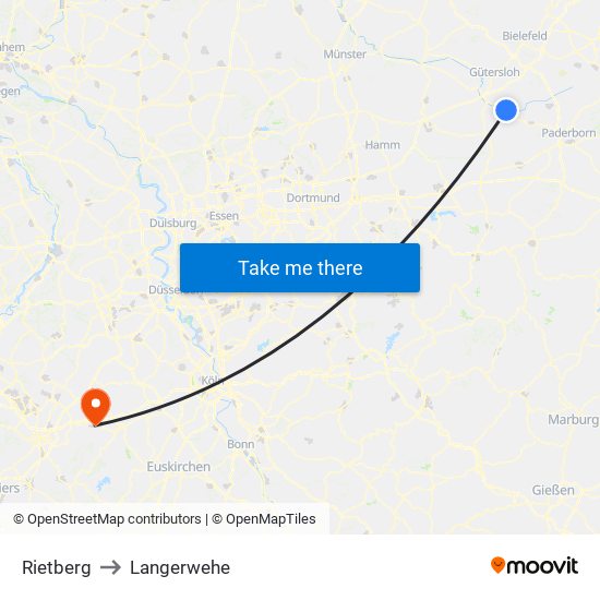 Rietberg to Langerwehe map