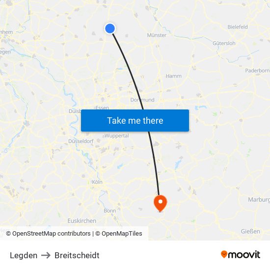 Legden to Breitscheidt map