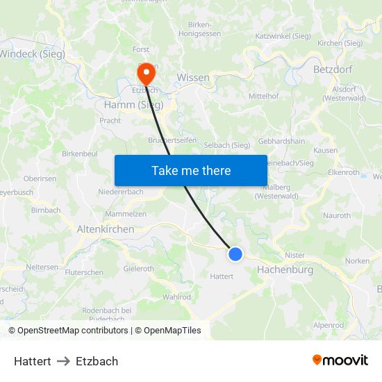 Hattert to Etzbach map