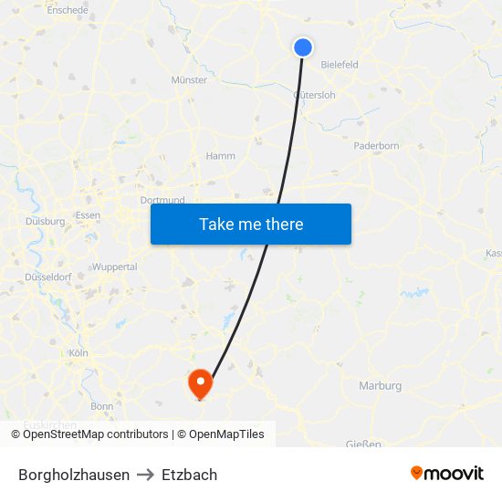 Borgholzhausen to Etzbach map