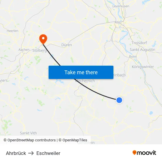 Ahrbrück to Eschweiler map