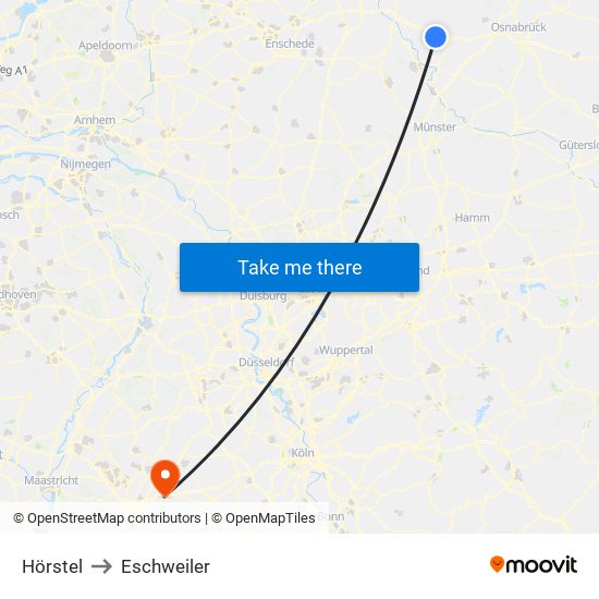 Hörstel to Eschweiler map