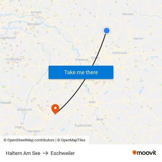 Haltern Am See to Eschweiler map