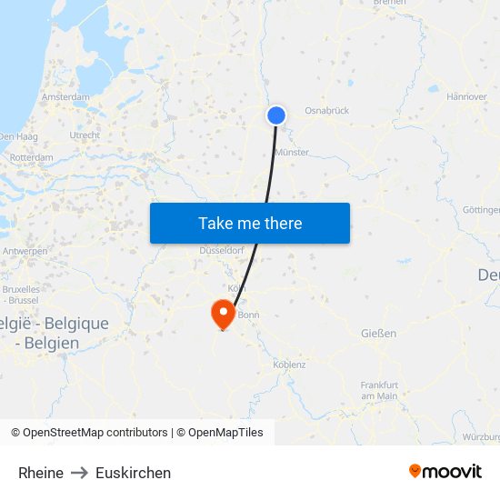 Rheine to Euskirchen map