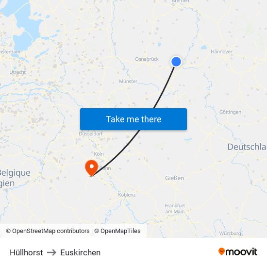 Hüllhorst to Euskirchen map