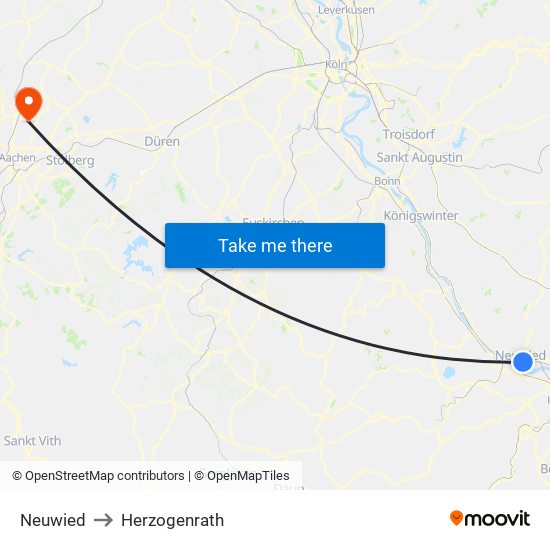 Neuwied to Herzogenrath map