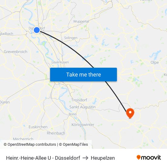 Heinr.-Heine-Allee U - Düsseldorf to Heupelzen map