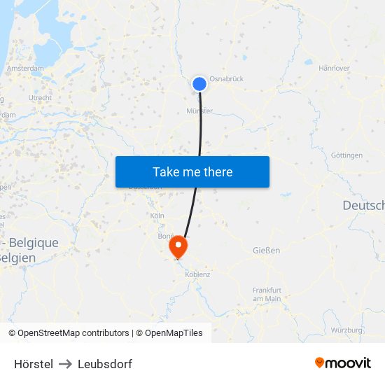 Hörstel to Leubsdorf map