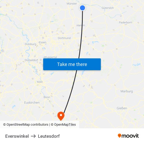 Everswinkel to Leutesdorf map