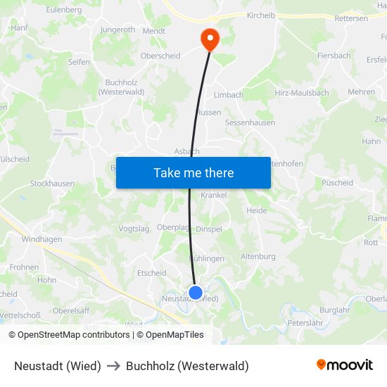 Neustadt (Wied) to Buchholz (Westerwald) map