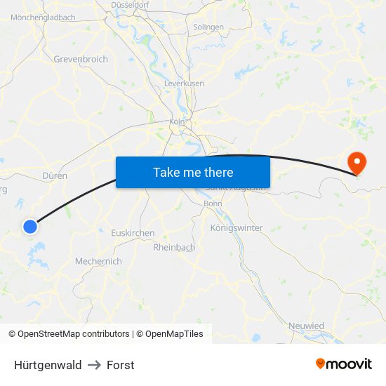 Hürtgenwald to Forst map