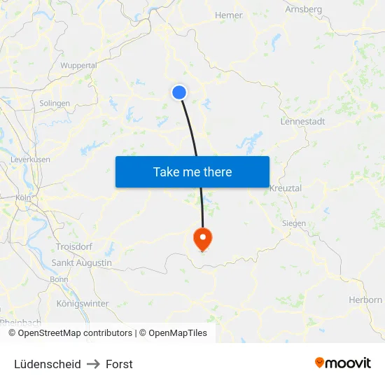 Lüdenscheid to Forst map