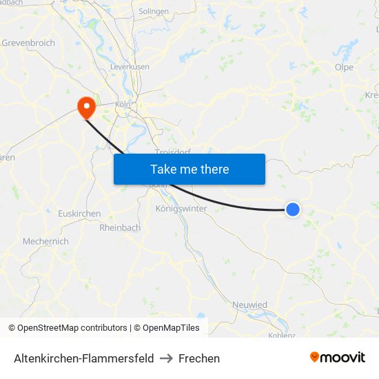 Altenkirchen-Flammersfeld to Frechen map