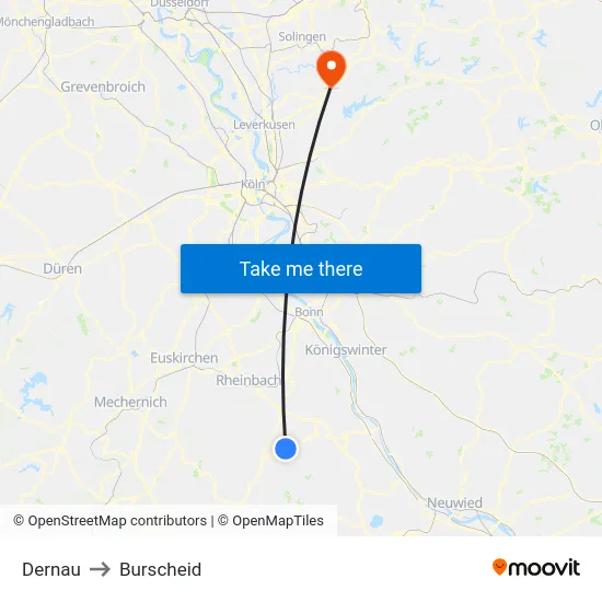 Dernau to Burscheid map