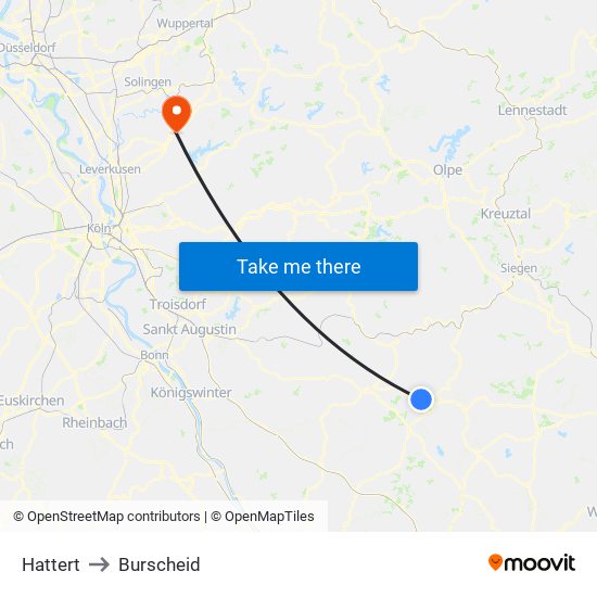 Hattert to Burscheid map