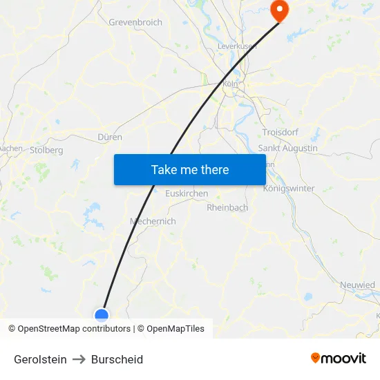 Gerolstein to Burscheid map