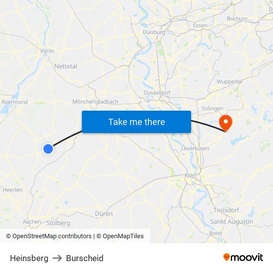 Heinsberg to Burscheid map