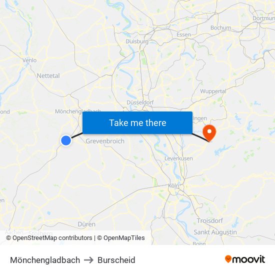 Mönchengladbach to Burscheid map